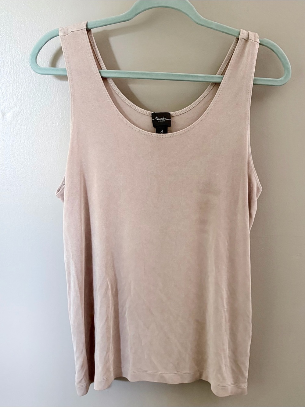 Travelers by Chico’s Beige Slinky Knit Scoop Neck Tank Top Size XL 16